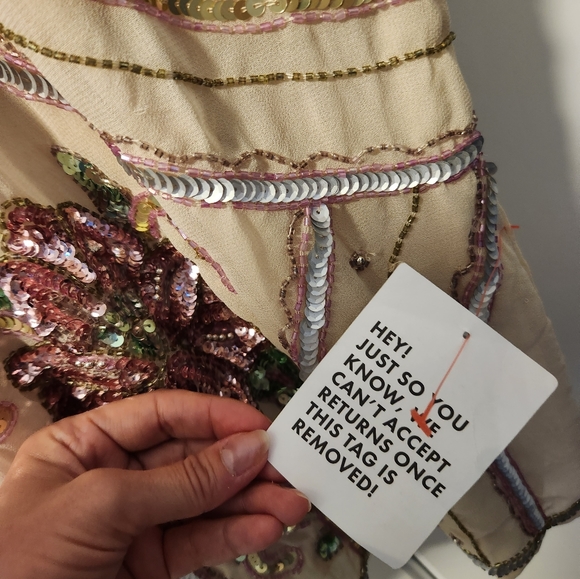 ASOS DESIGN Embellished Art Nouveau midi dress SIZE 2 - Picture 10 of 13